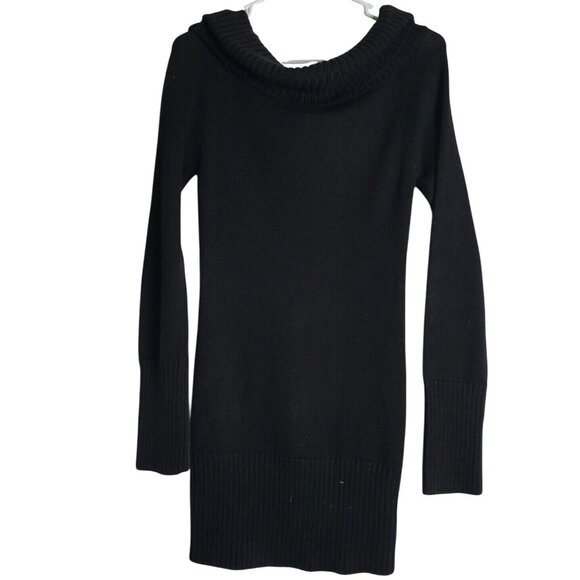 Candies Black Long-Sleeve Cable Knit Sweater Dress M 100% Acrylic Womens Stylish - Picture 4 of 4